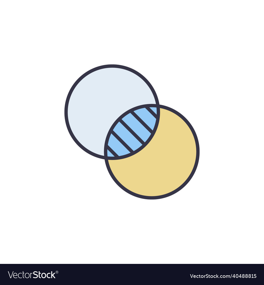 Intersection of two circles overlap concept Vector Image Intersection of two circles overlap concept