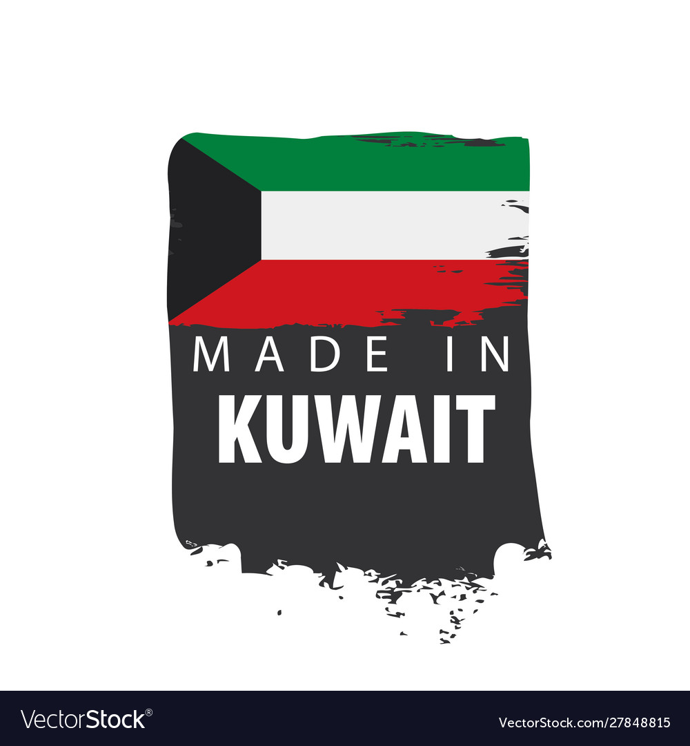 Kuwait flag on a white