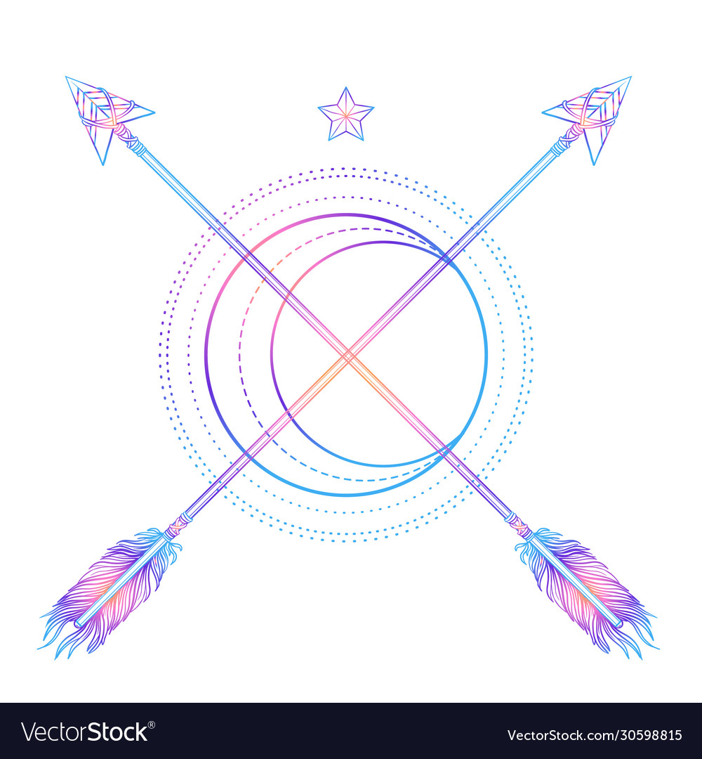 Moon an arrows sacred geometry arrow and Vector Image Moon an arrows sacred geometry arrow and Vector Image