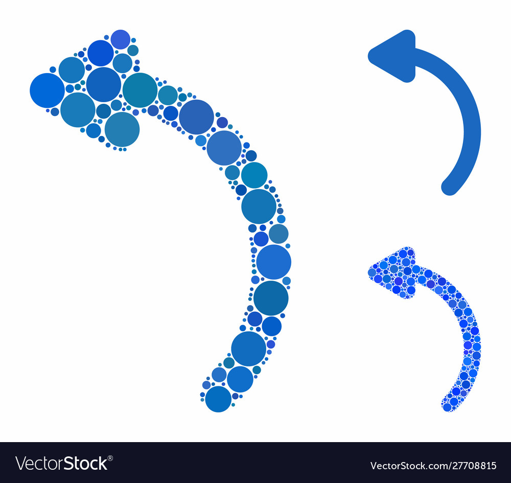Rotate left composition icon circle dots vector image Rotate left composition icon circle dots