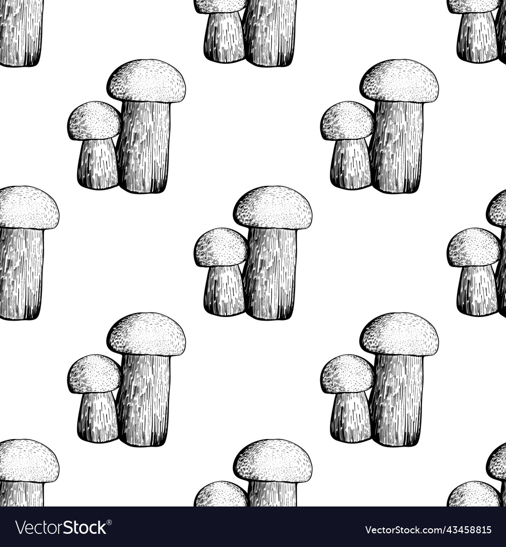 Seamless pattern with mushrooms vector image Seamless pattern with mushrooms