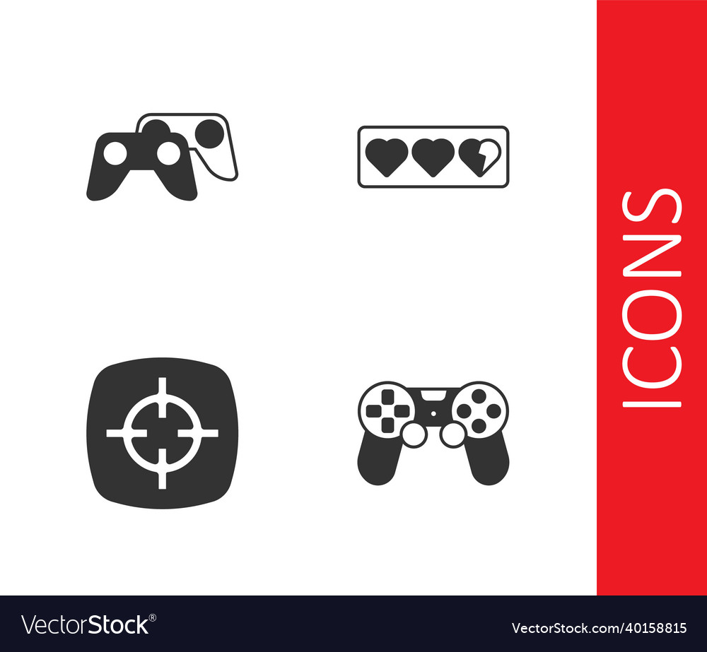 Set game controller or joystick target sport Vector Image Set game controller or joystick target sport