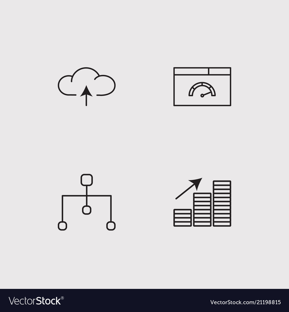 Sosial media simple linear icons set outlined