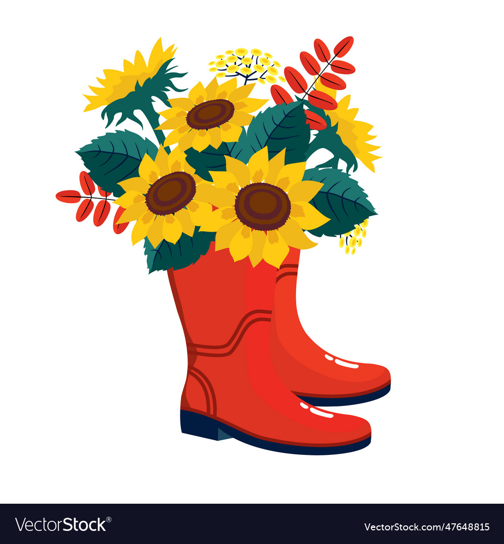 Sunflowers rubber boots