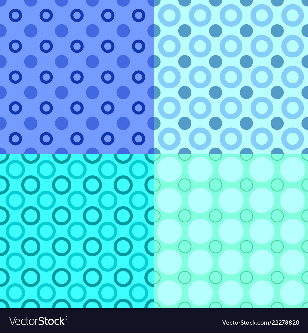 Abstract seamless pattern set - circle background vector image Abstract seamless pattern set - circle background