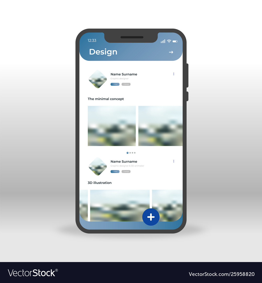 Blue design ui ux gui screen for mobile apps Vector Image