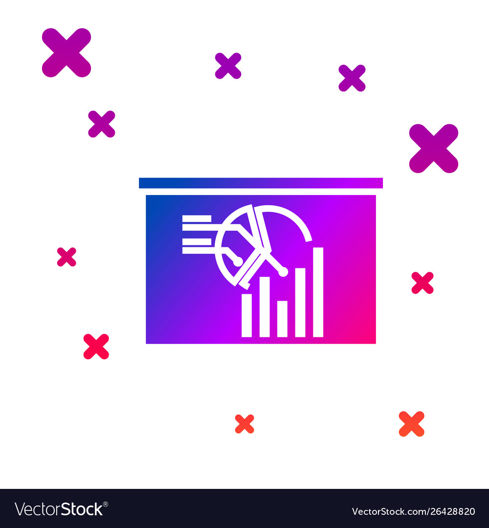 Color board with graph chart icon isolated Vector Image Color board with graph chart icon isolated