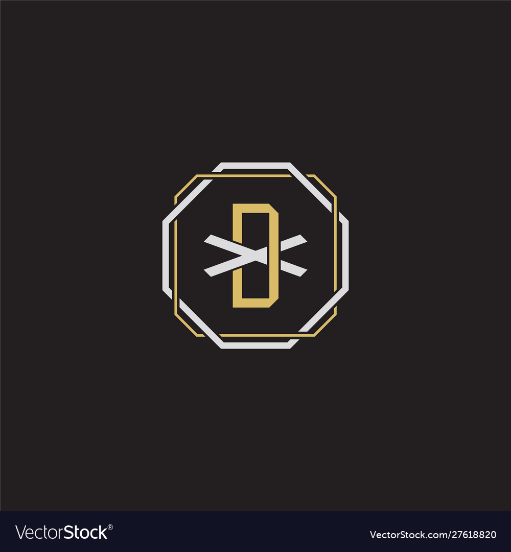 Dx initial letter overlapping interlock logo