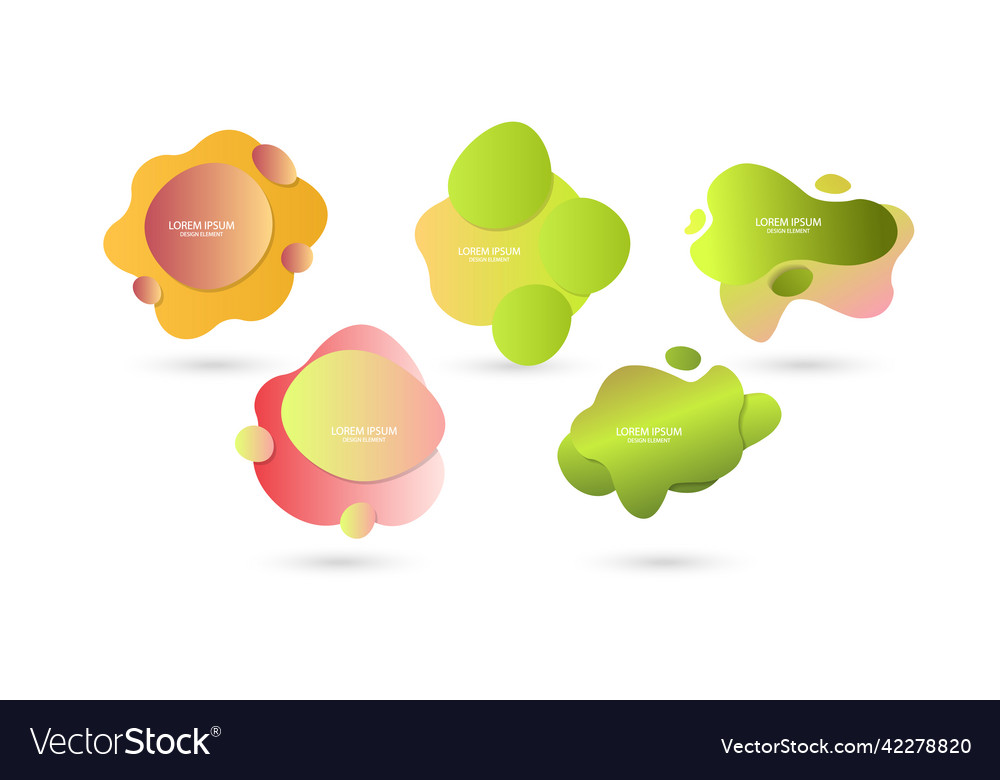 Fluid frame isolated on white background set