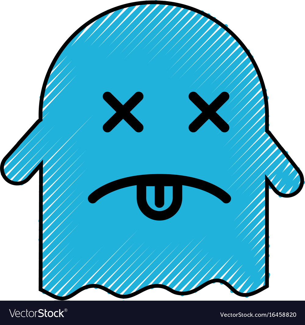 Ghost kawaii character with folder