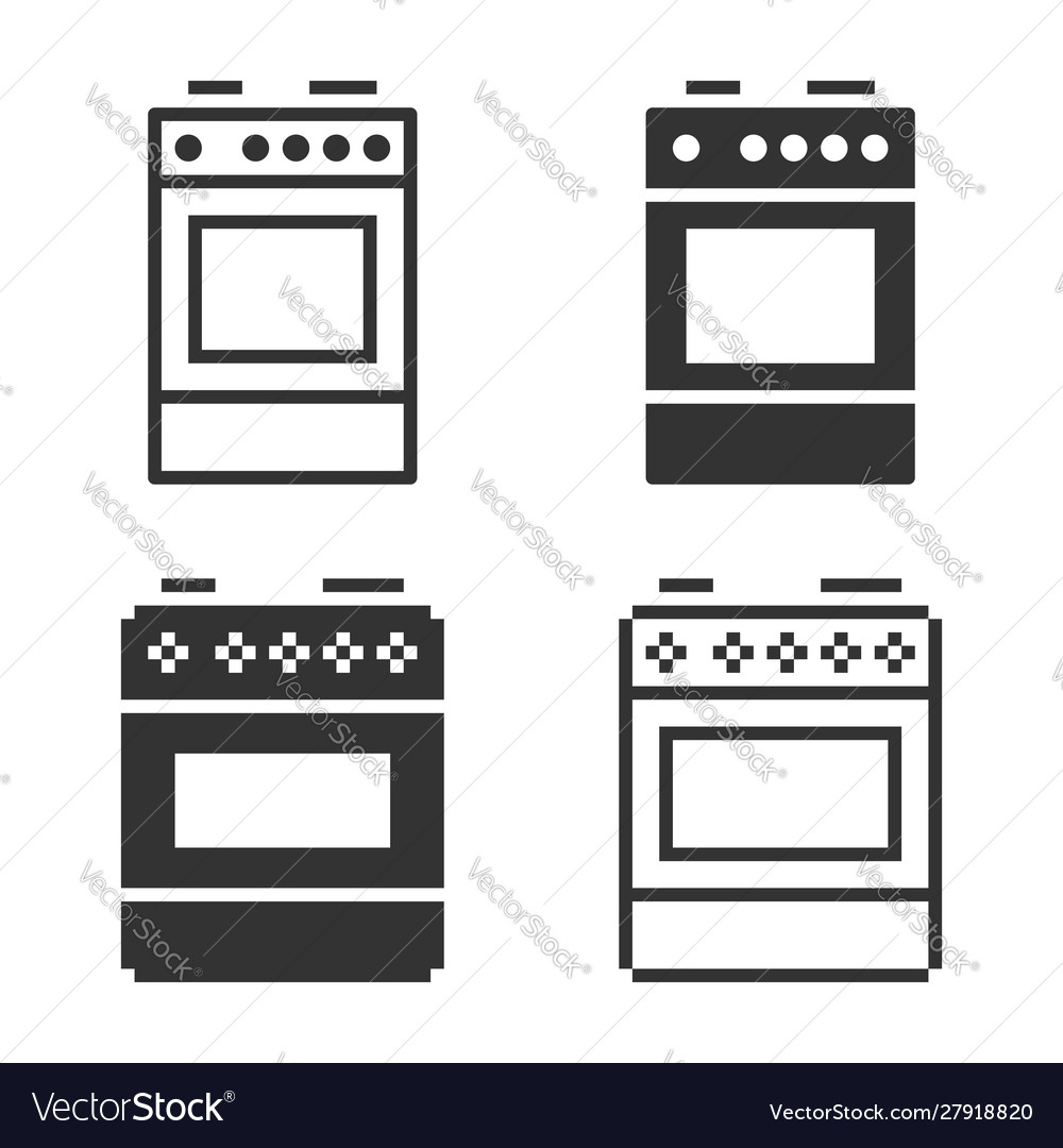 Monochromatic cooker icon in different variants