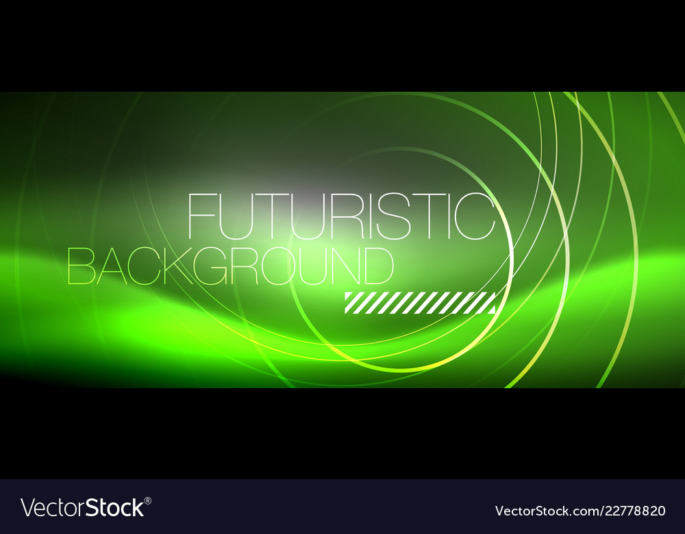 Neon circles abstract background shiny lines vector image Neon circles abstract background shiny lines