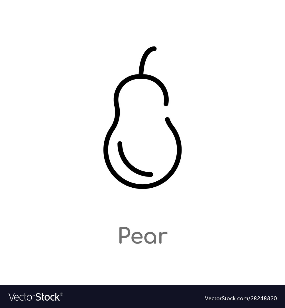 Outline Pear Icon Isolated Black Simple Line Vector Image