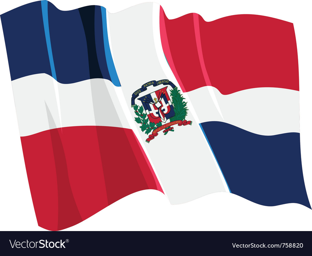 Political waving flag dominican republic Vector Image