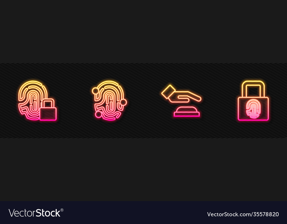Set line palm print recognition fingerprint