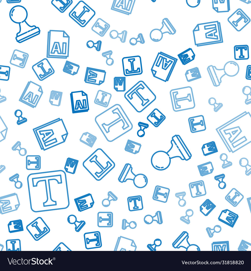 Set line text stamp and ai file document