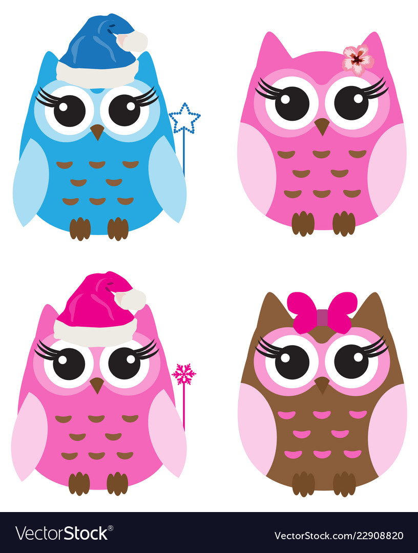 Set Owls Royalty Free Vector Image Vectorstock 3354