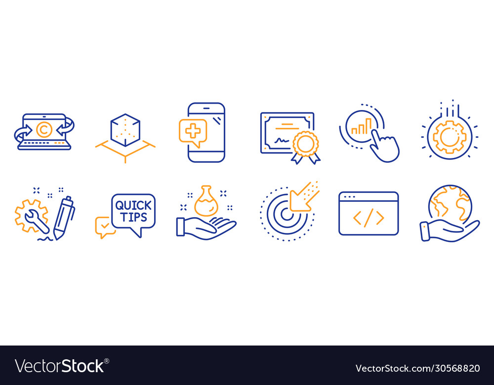 Set science icons such as targeting augmented vector image Set science icons such as targeting augmented
