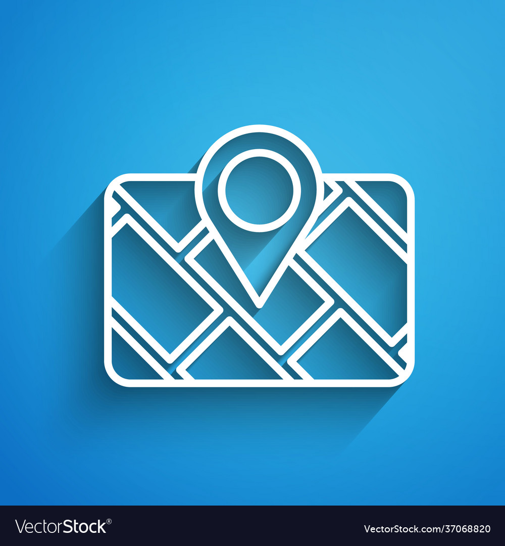 White line gps device with map icon isolated Vector Image White line gps device with map icon isolated
