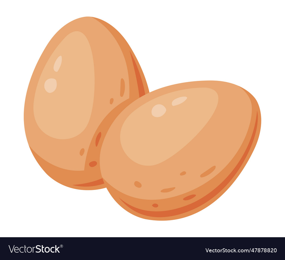 Whole raw uncooked egg with brown shell Royalty Free Vector