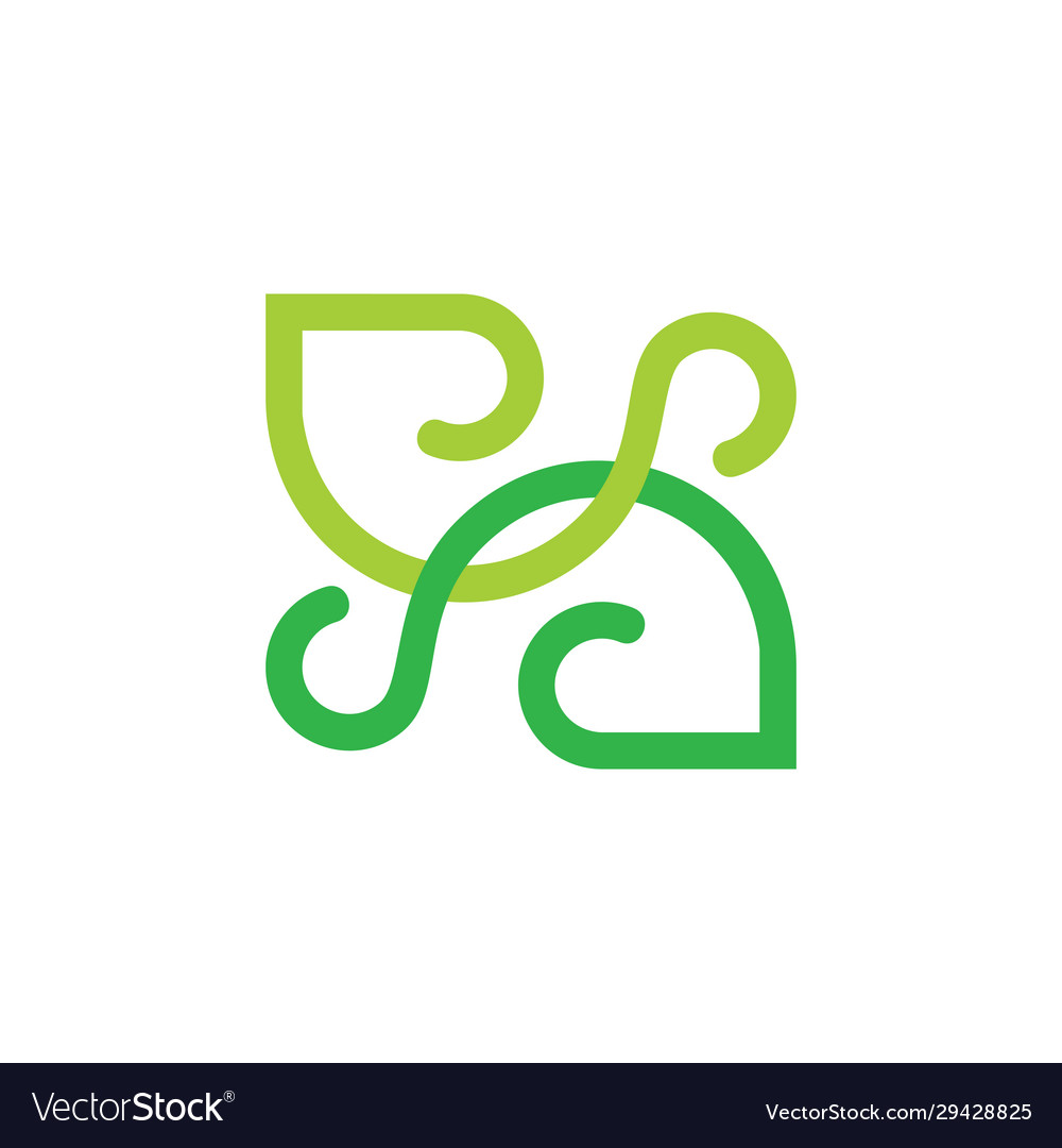 Abstract linked curves line loop design logo vector image Abstract linked curves line loop design logo