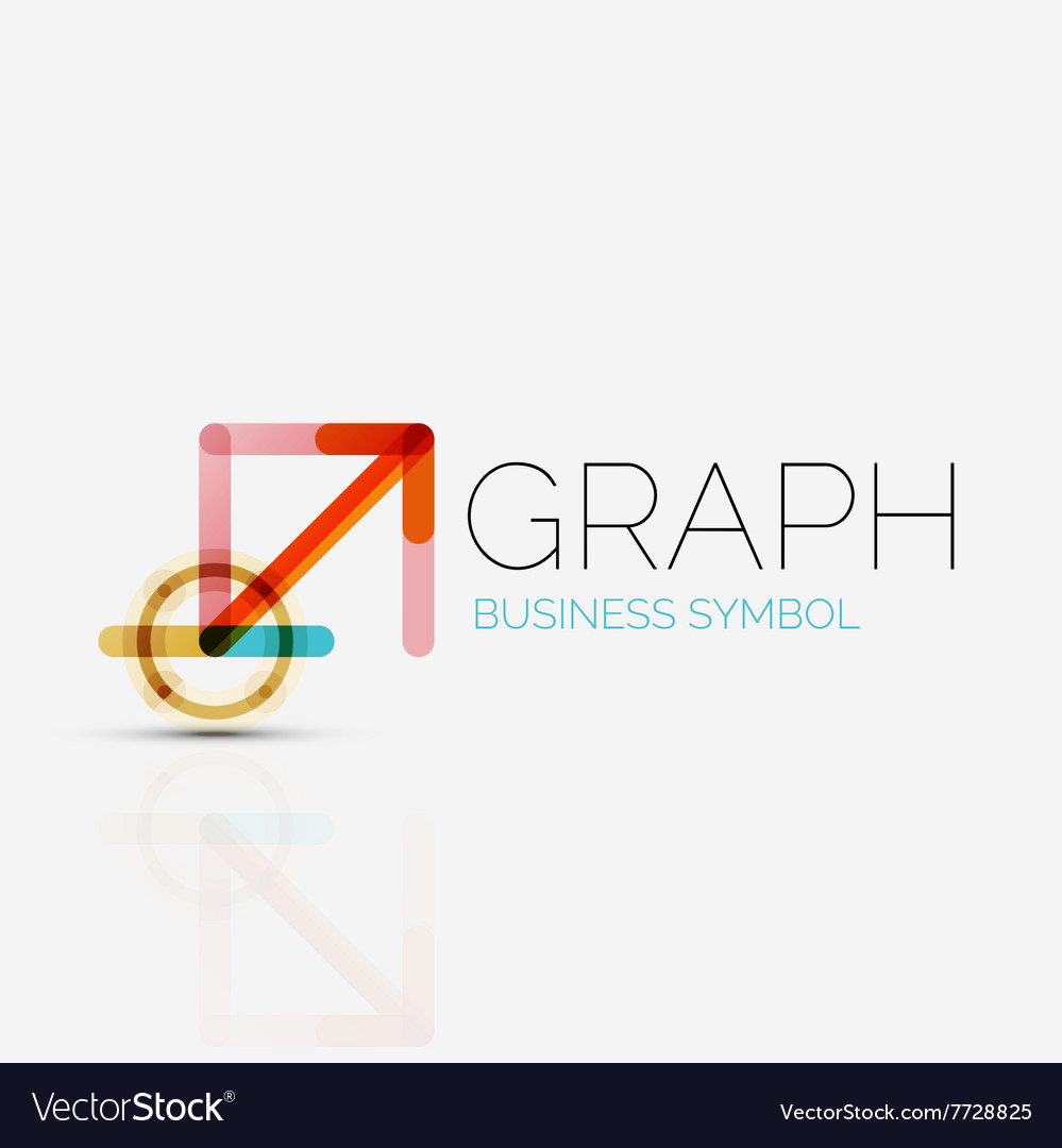 Abstract logo idea linear chart or graph