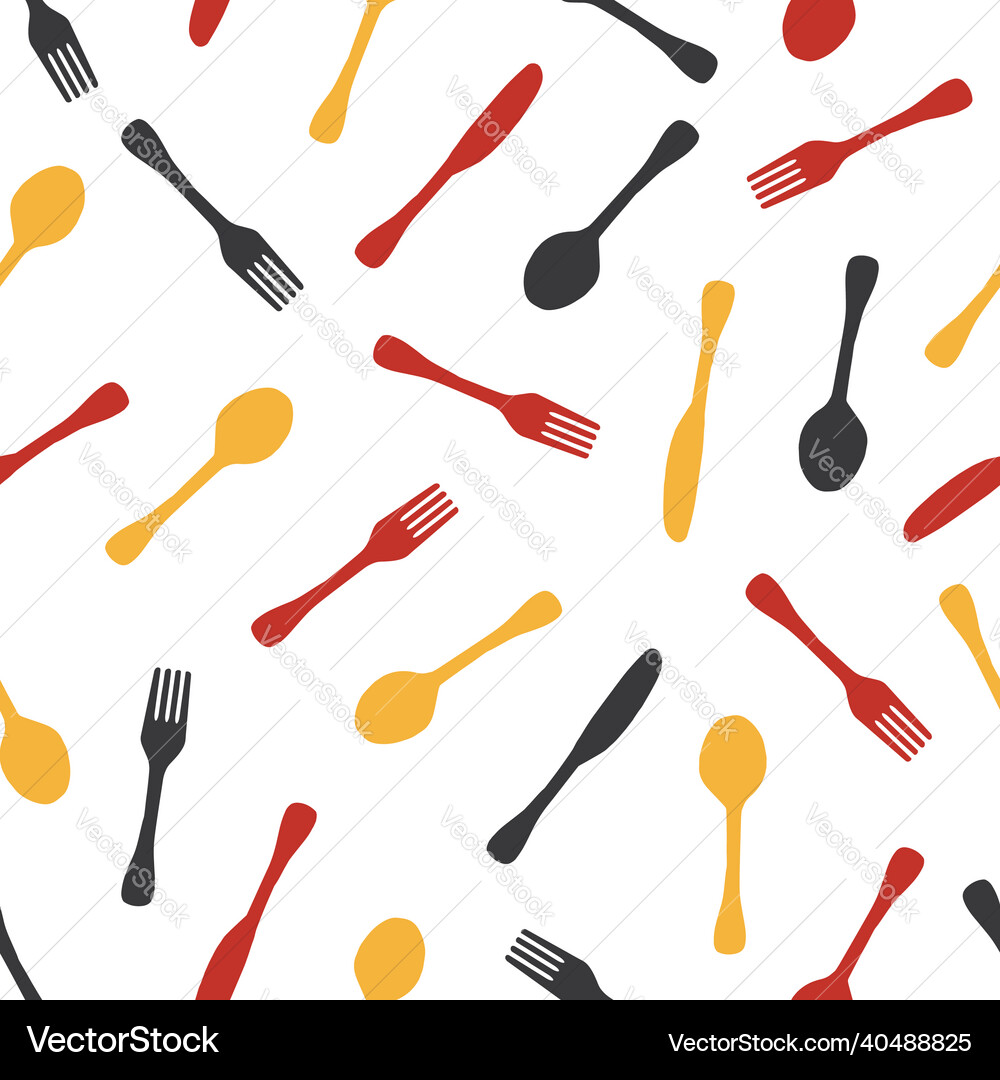 Abstract tableware spoon fork knife graphic art Vector Image