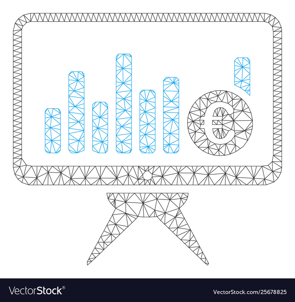 Bar chart monitoring mesh wire frame model vector image Bar chart monitoring mesh wire frame model