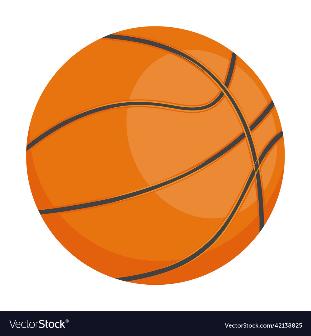 Basketball semi flat color object Royalty Free Vector Image