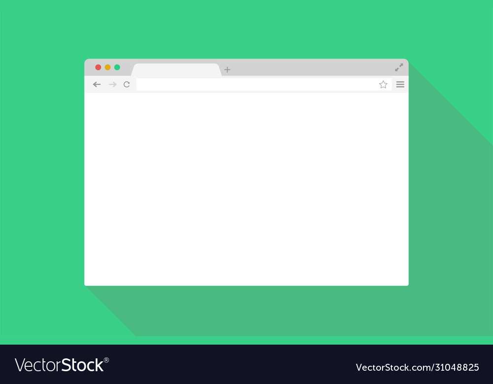 Browser window flat page template mock up website Vector Image Browser window flat page template mock up website