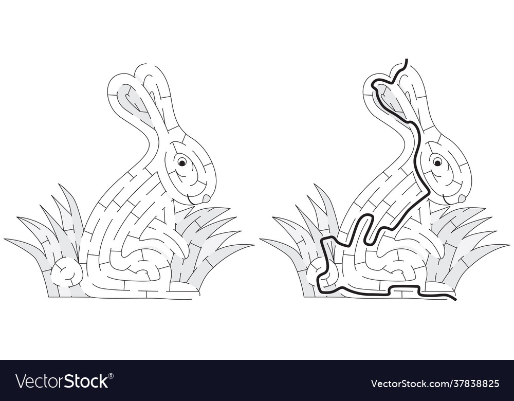 Bunny maze Royalty Free Vector Image - VectorStock