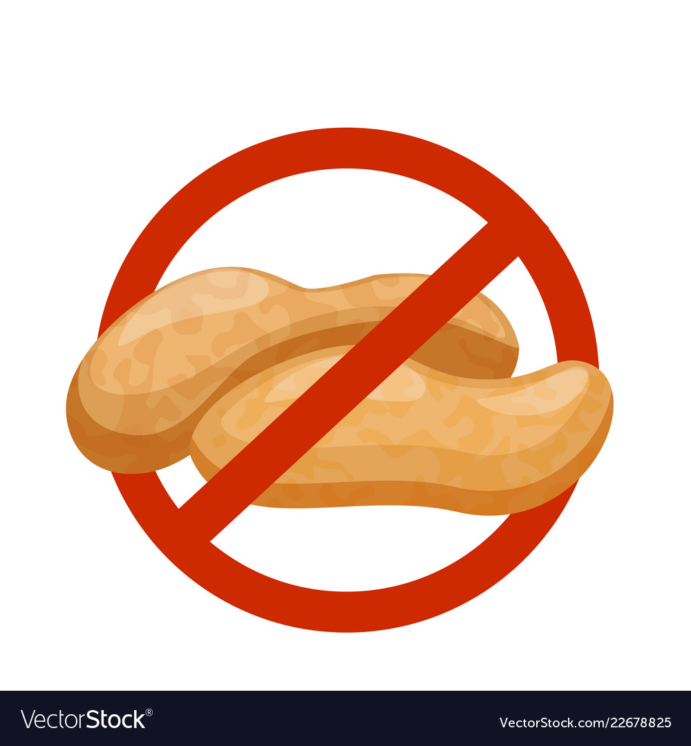 Contains no nuts peanut warning vector image Contains no nuts peanut warning