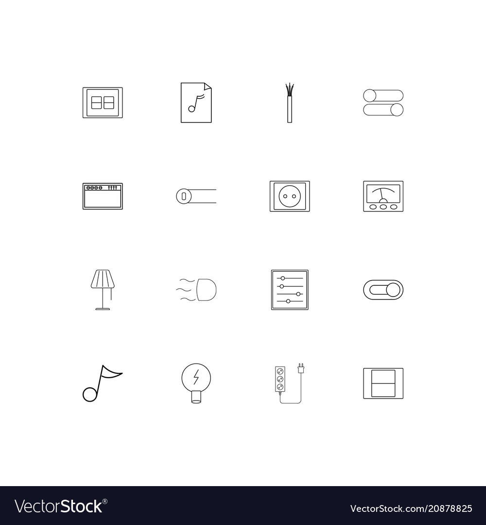 Electrical linear thin icons set outlined simple