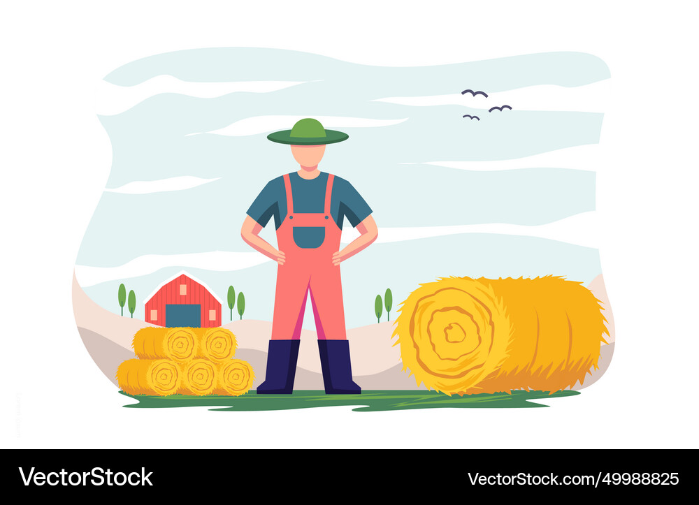 Flat farmer activity Royalty Free Vector Image