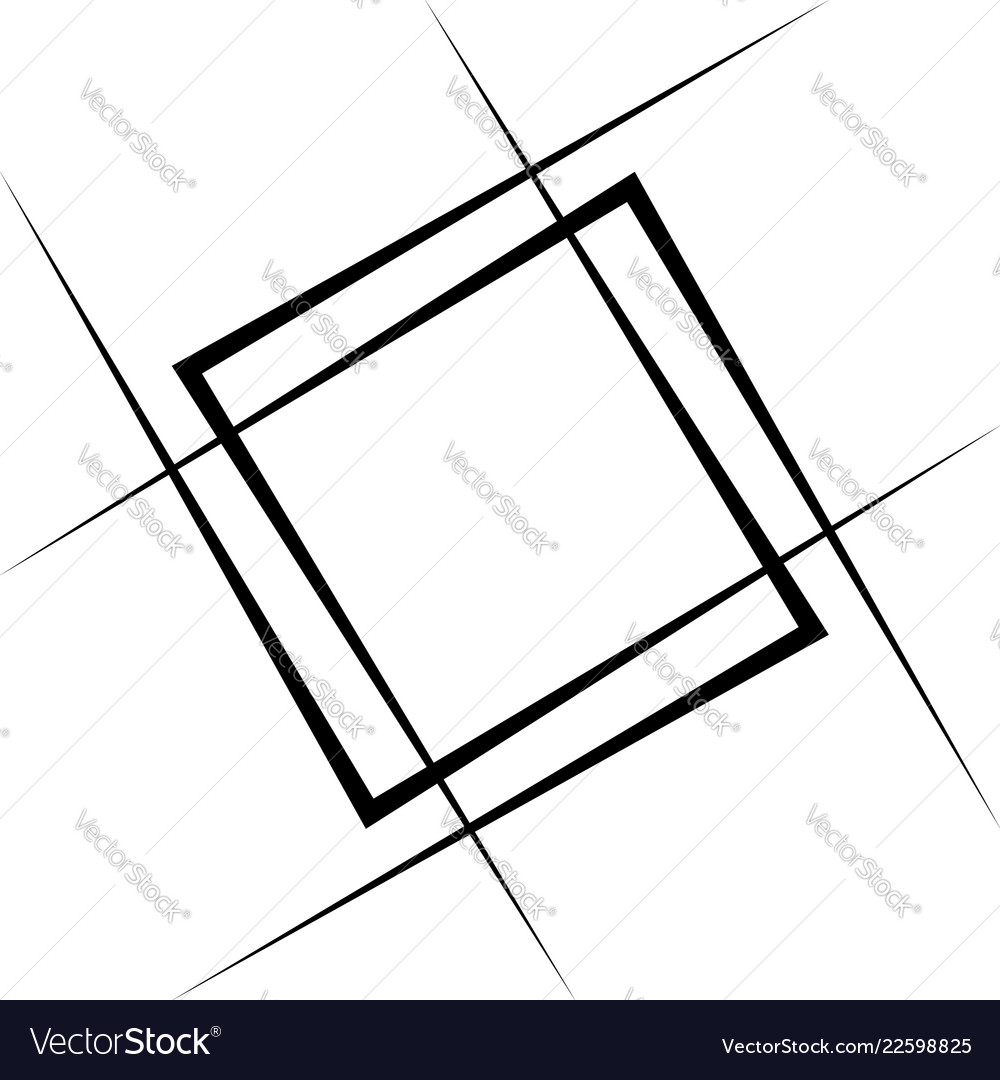 Geometric abstract square element intersecting