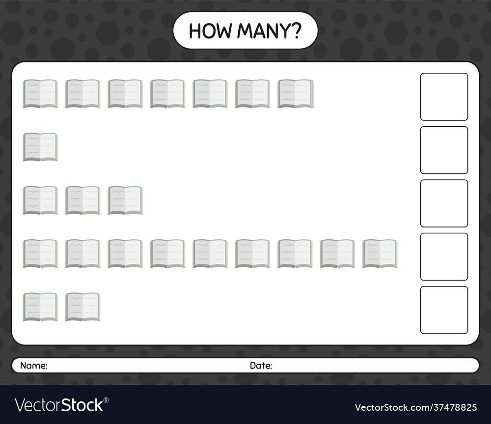 How many counting game with quran worksheet Vector Image How many counting game with quran worksheet
