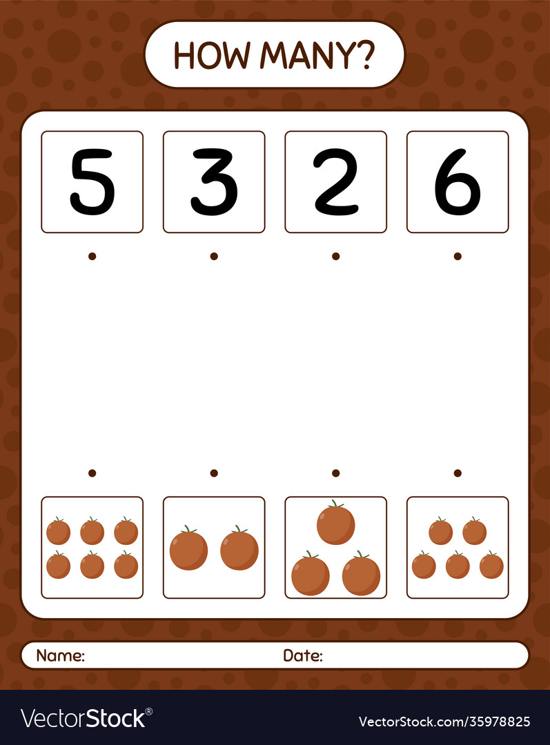 How many counting game with valvet apple vector image How many counting game with valvet apple