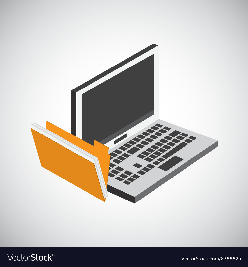 Icon of isometric laptop design Royalty Free Vector Image