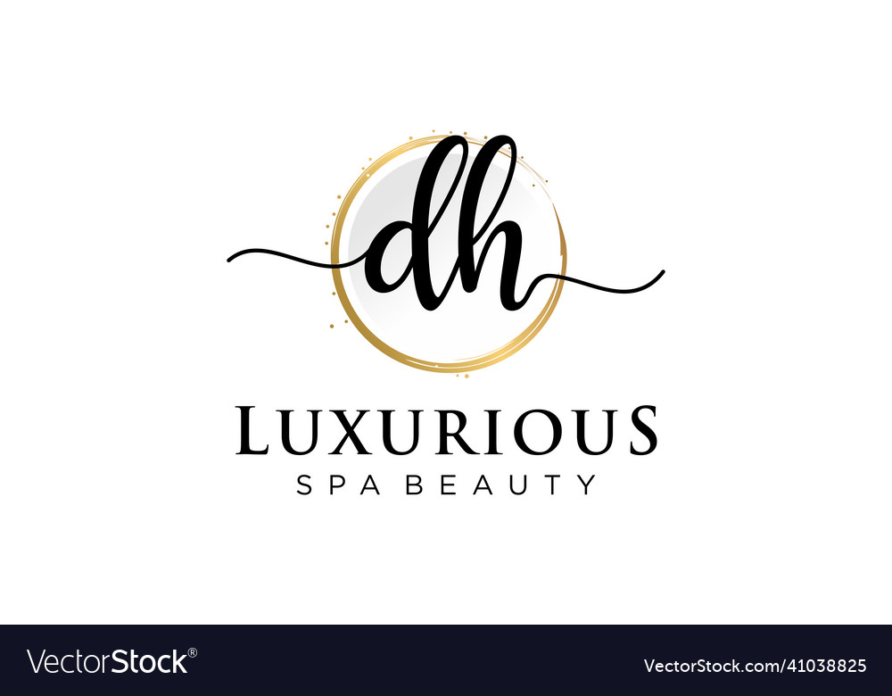 Initial dh feminine logo usable Royalty Free Vector Image