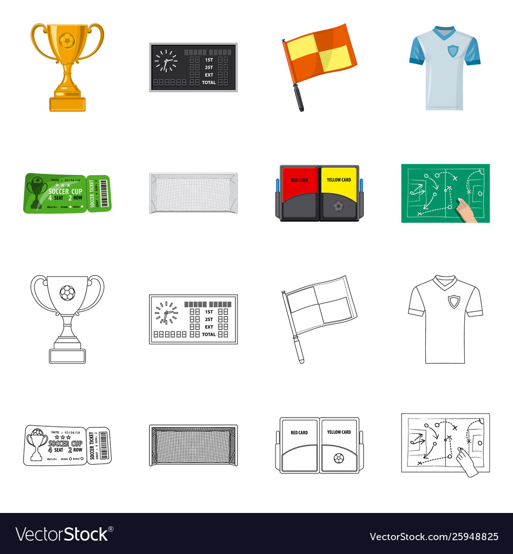 Isolated object soccer and gear symbol set vector image Isolated object soccer and gear symbol set