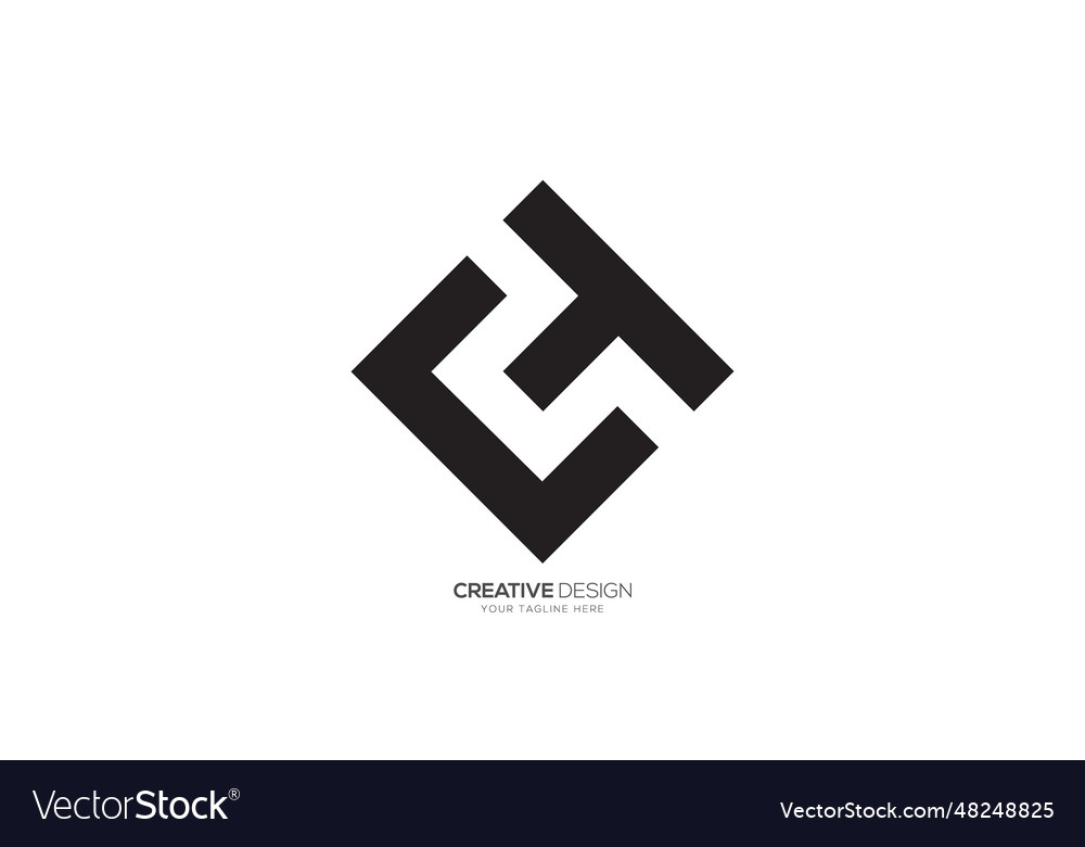 Letter c t or rectangle cube shape monogram