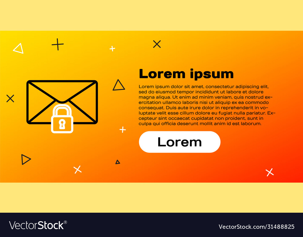 Line mail message lock password icon isolated Vector Image Line mail message lock password icon isolated