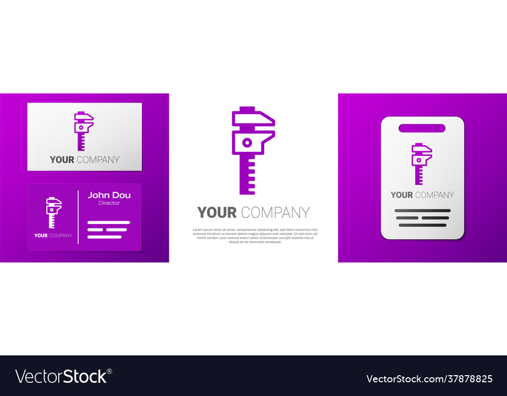 Logotype calliper or caliper and scale icon vector image Logotype calliper or caliper and scale icon