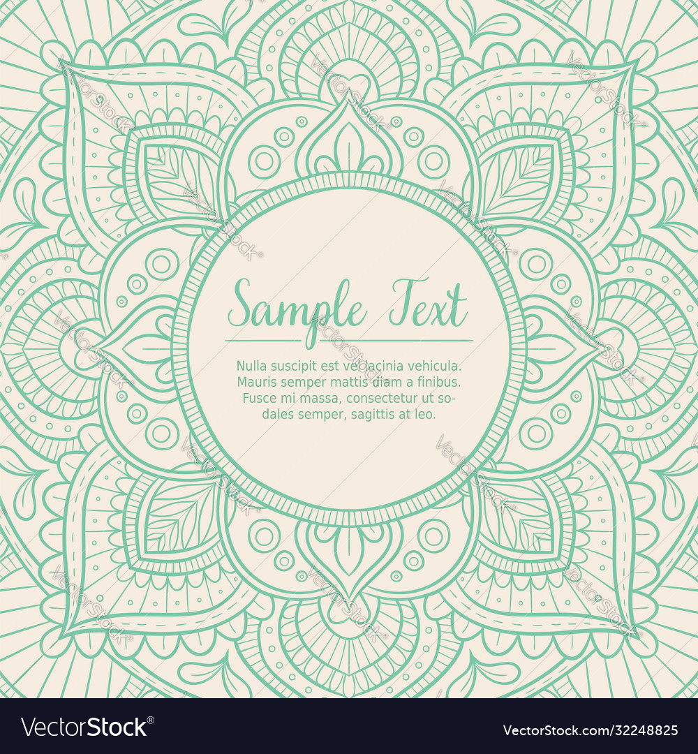 Mandala frame design Royalty Free Vector Image