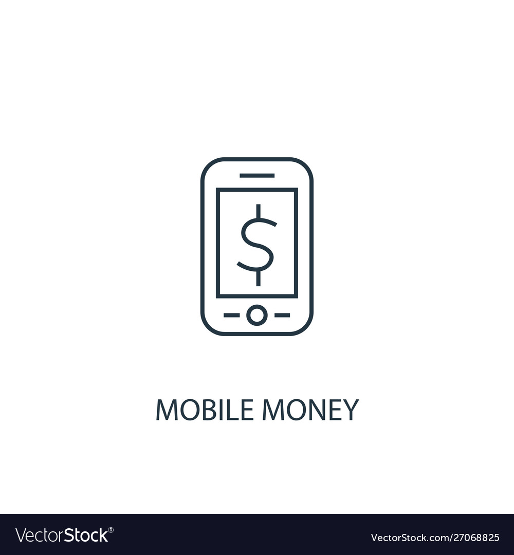Mobile Geld Konzept Linie Symbol einfaches Element