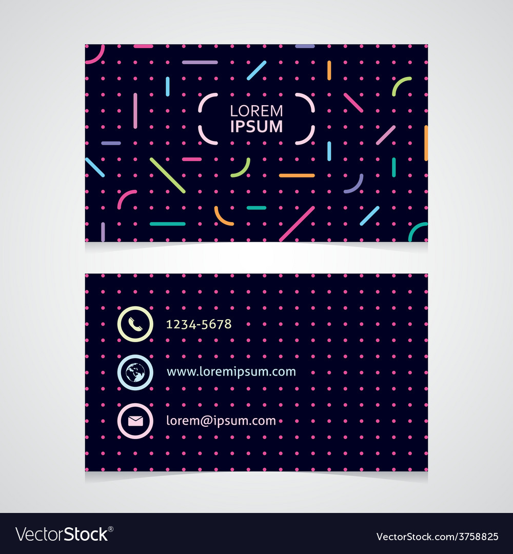 Modern business card with an abstract pattern