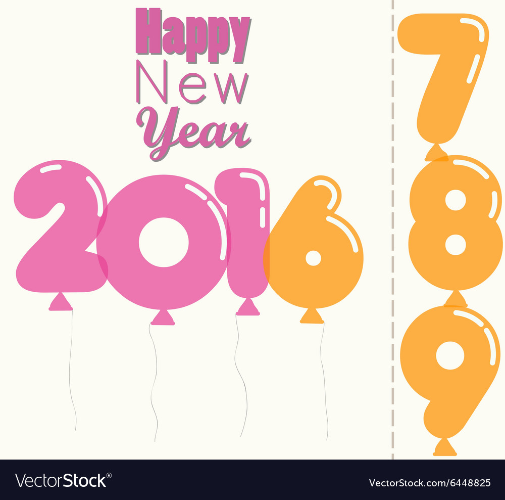 New Year 2016 transparent balloons Royalty Free Vector Image