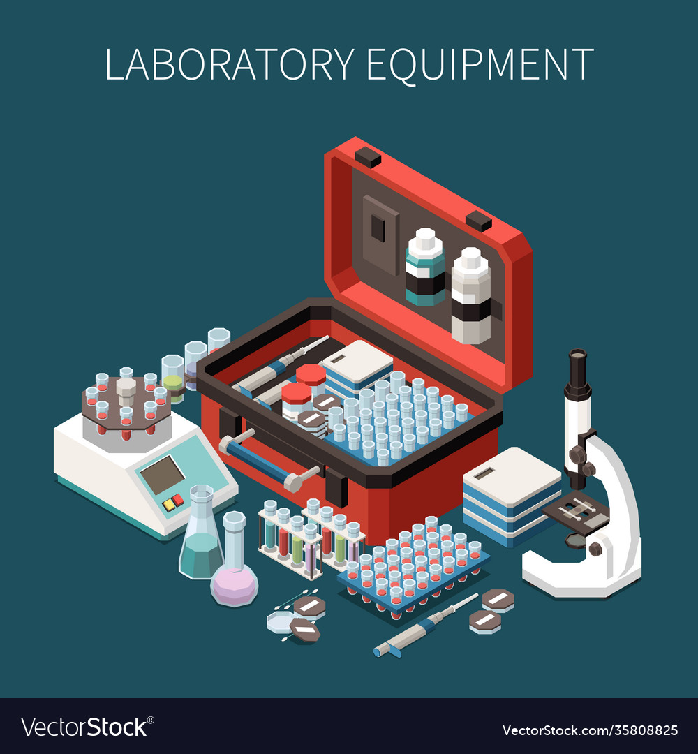 Portable test equipment composition Royalty Free Vector
