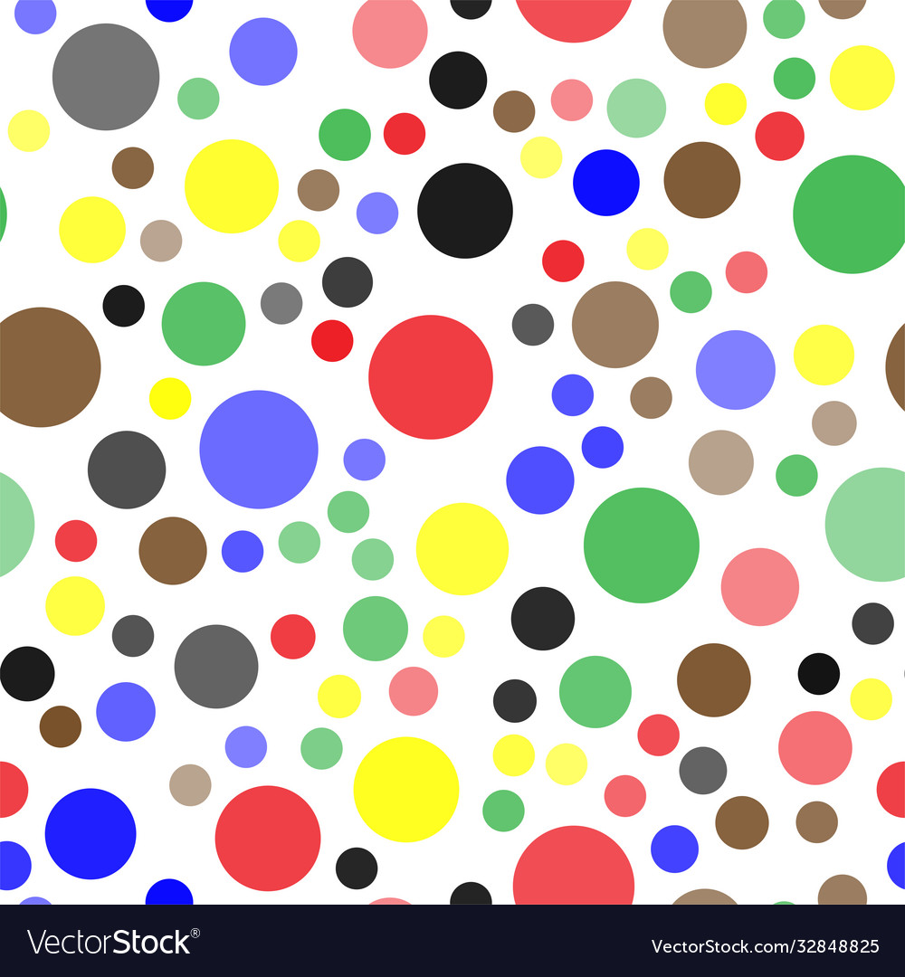 Seamless pattern with colorful circles on white vector image Seamless pattern with colorful circles on white