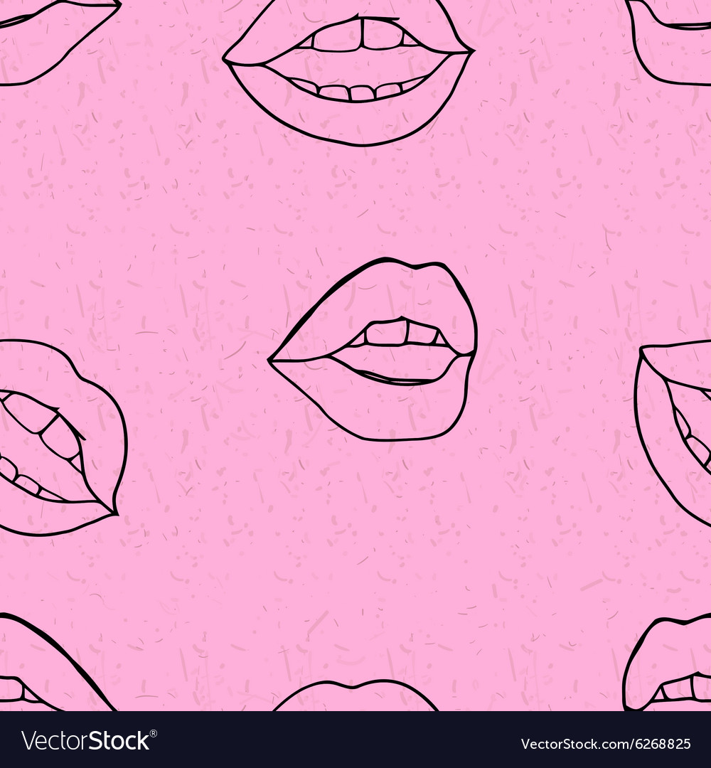Seamless pattern with lips